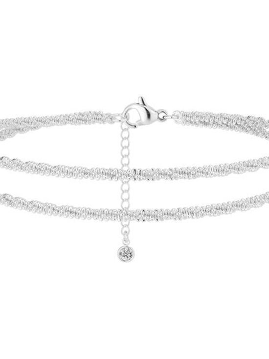 Sterling Silver Bracelet Set Womens Dainty Adjustable Paperclip Layered Jewelry - Picture 1 of 7